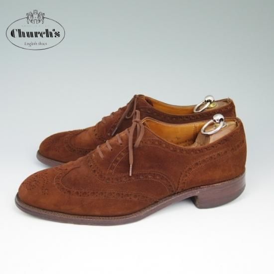 極上★チャーチ【★希少!!アンテロープ革 80F/UK8/73ラスト/BUCK/フルブローグ】CHURCH'S★a548