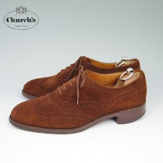 極上★チャーチ【★希少!!アンテロープ革 80F/UK8/73ラスト/BUCK/フルブローグ】CHURCH'S★a548