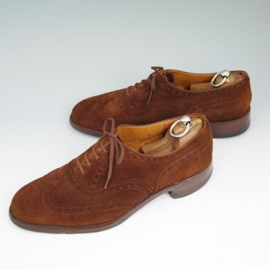 極上★チャーチ【★希少!!アンテロープ革 80F/UK8/73ラスト/BUCK/フルブローグ】CHURCH'S★a548