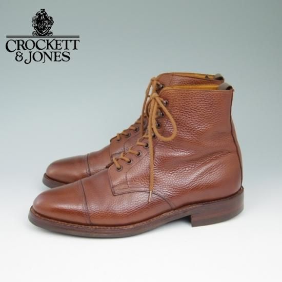 美品★クロケット＆ジョーンズ 7E【★(英)ポールスミス別注/Paul Smith】ダイナイトソール/DERBY/ブーツ/グレインレザー/TAN/茶/Crockett&Jonesl★a549