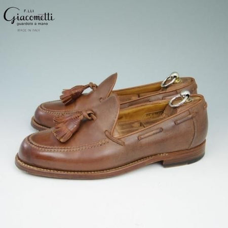 美品★フラテッリ ジャコメッティ 40【★つま先コードバン/タッセルローファー】F,lli Giacometti★a556