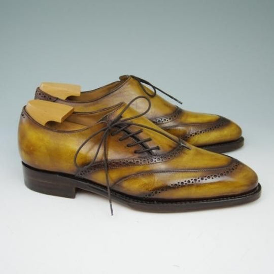 未使用★メッカリエロ UK6程度【★ハンドソーンウェルテッド製法】サイドレース MECCARIELLO★a558