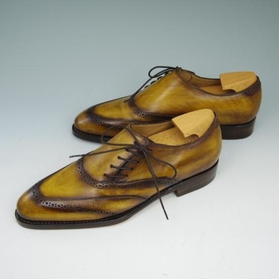 未使用★メッカリエロ UK6程度【★ハンドソーンウェルテッド製法】サイドレース MECCARIELLO★a558