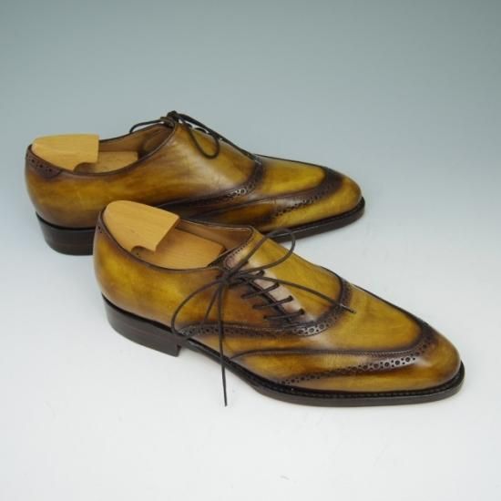 未使用★メッカリエロ UK6程度【★ハンドソーンウェルテッド製法】サイドレース MECCARIELLO★a558