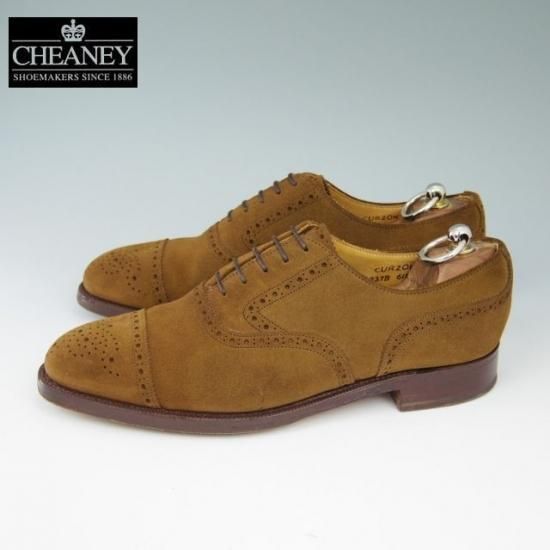 極美品★チーニー 7F【★CURZON/6184/スエード/セミブローグ】CHEANEY★a567