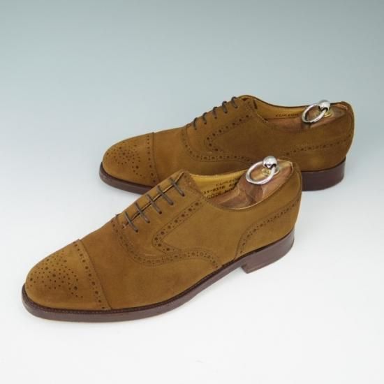 極美品★チーニー 7F【★CURZON/6184/スエード/セミブローグ】CHEANEY★a567