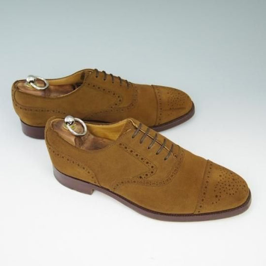 極美品★チーニー 7F【★CURZON/6184/スエード/セミブローグ】CHEANEY★a567