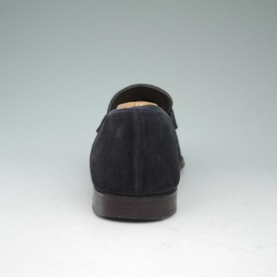 極上★クロケット＆ジョーンズ 6E【★コインローファー/スエード/紺/メンズ】Crockett＆Jones★a581