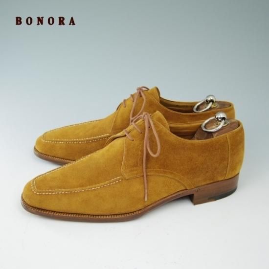 極美品★ボノーラ 6.5【★スエード/Uチップ/ハンドソーンウェルテッド】BONORA/旧ボノーラ★a598