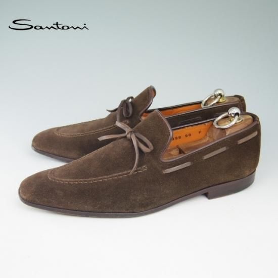 極上★サントーニ 5.5F【★リボンローファー】スエード/Santoni★a608