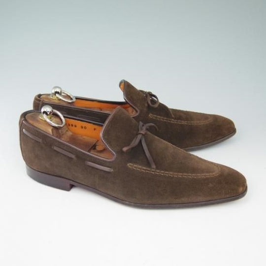 極上★サントーニ 5.5F【★リボンローファー】スエード/Santoni★a608