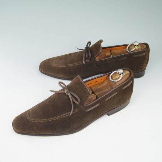 極上★サントーニ 5.5F【★リボンローファー】スエード/Santoni★a608