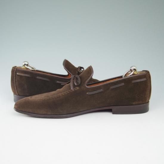 極上★サントーニ 5.5F【★リボンローファー】スエード/Santoni★a608