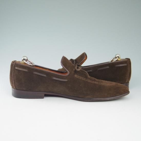 極上★サントーニ 5.5F【★リボンローファー】スエード/Santoni★a608