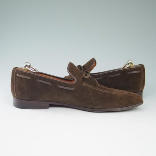 極上★サントーニ 5.5F【★リボンローファー】スエード/Santoni★a608