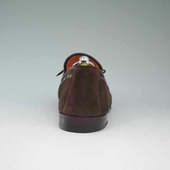 極上★サントーニ 5.5F【★リボンローファー】スエード/Santoni★a608