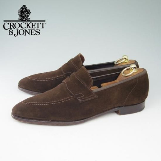極上★クロケット&ジョーンズ 8E【★コインローファー/スエード/Trading Post別注】Crockett＆Jones★a612