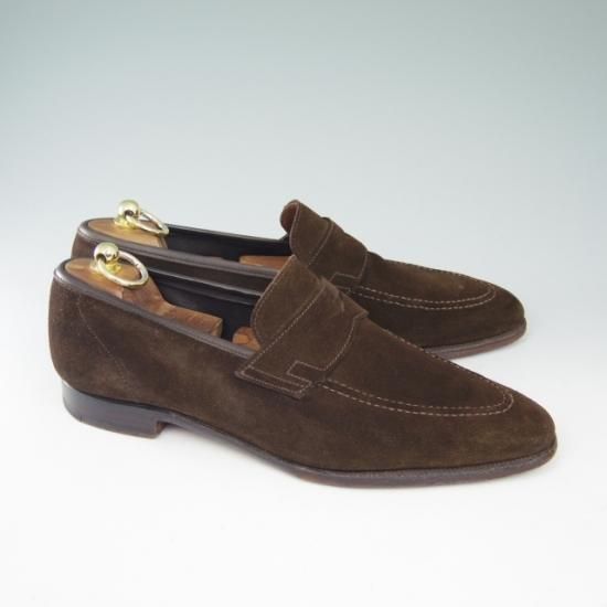 極上★クロケット&ジョーンズ 8E【★コインローファー/スエード/Trading Post別注】Crockett＆Jones★a612