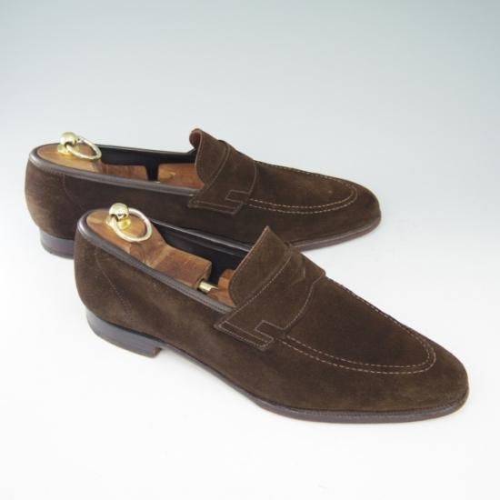 極上★クロケット&ジョーンズ 8E【★コインローファー/スエード/Trading Post別注】Crockett＆Jones★a612