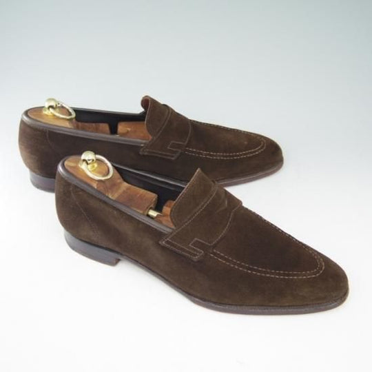 極上★クロケット&ジョーンズ 8E【★コインローファー/スエード/Trading Post別注】Crockett＆Jones★a612