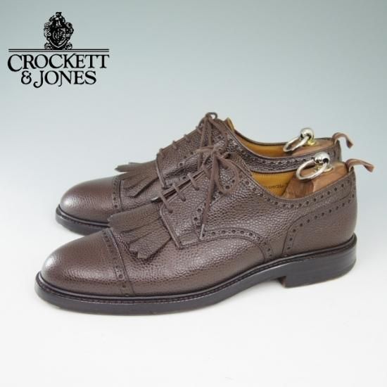 美品★クロケット&ジョーンズ UK7/US7.5D【★ブルックスブラザーズ別注/ブラックフリース】Crockett＆Jones★a613
