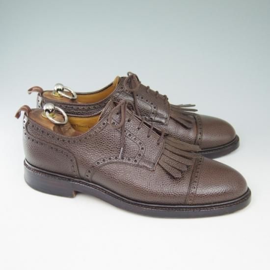 美品★クロケット&ジョーンズ UK7/US7.5D【★ブルックスブラザーズ別注/ブラックフリース】Crockett＆Jones★a613