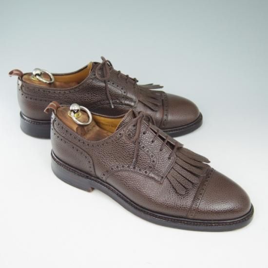 美品★クロケット&ジョーンズ UK7/US7.5D【★ブルックスブラザーズ別注/ブラックフリース】Crockett＆Jones★a613