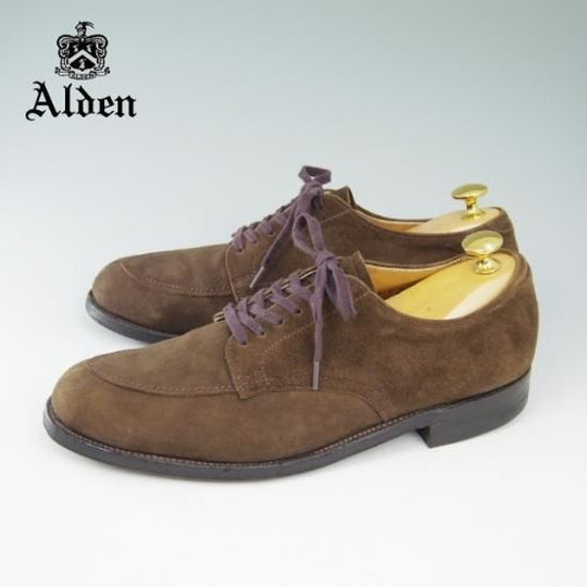 美品★オールデン 7.5D【★8703/超希少!!トゥルーバランスラスト/スエード/Vチップ/旧ロゴ】ALDEN★a622
