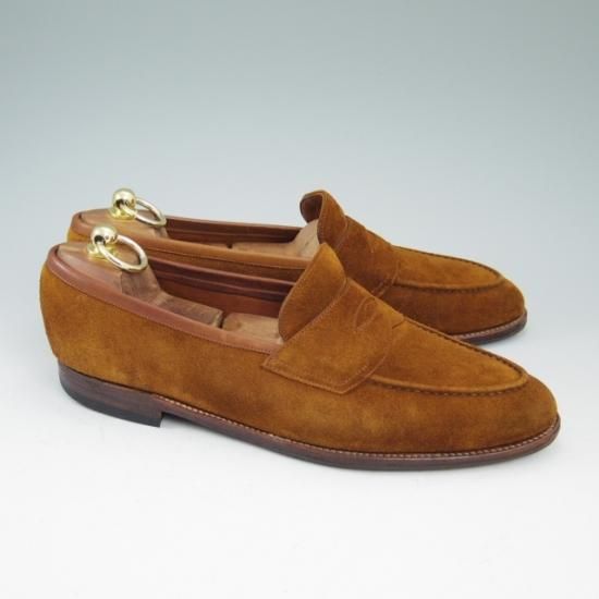 極上☆エドワードグリーン UK7.5程度【☆コインローファー/スエード