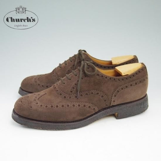 美品★定価8.8万/チャーチ 60F【★81ラスト/3都市/fairfield/フェアフィールド/フルブローグ/スエード】Church's★a641