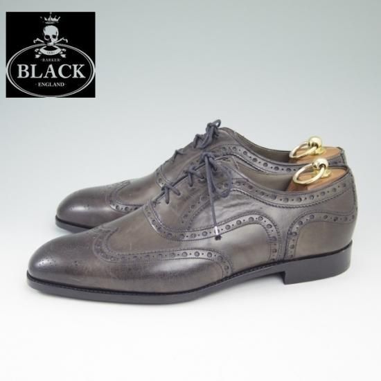 新品★バーカーブラック UK8【定13万★ARCHDALE WINGTIP】ウイングチップ/フルブローグ/BARKER BLACK★a674