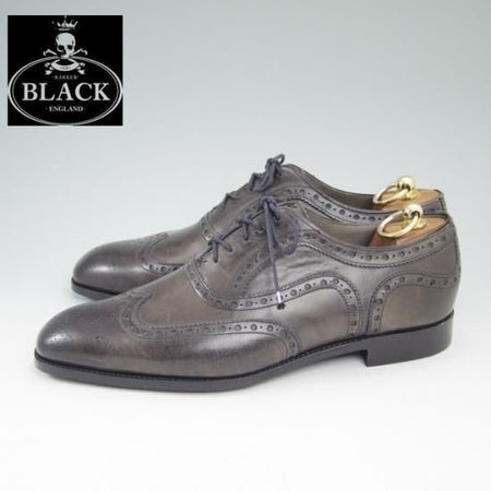 新品★バーカーブラック UK8【定13万★ARCHDALE WINGTIP】ウイングチップ/フルブローグ/BARKER BLACK★a674