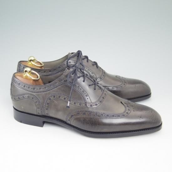 新品★バーカーブラック UK8【定13万★ARCHDALE WINGTIP】ウイングチップ/フルブローグ/BARKER BLACK★a674