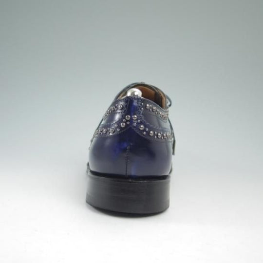 極美品★チャーチ 75F/UK7.5【★81ラスト/スタッズ/BURWOOD 2S/バーウッド/ネイビー色/フルブローグ】Church's★a677