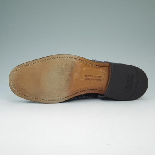 極美品★チャーチ 75F/UK7.5【★81ラスト/スタッズ/BURWOOD 2S/バーウッド/ネイビー色/フルブローグ】Church's★a677