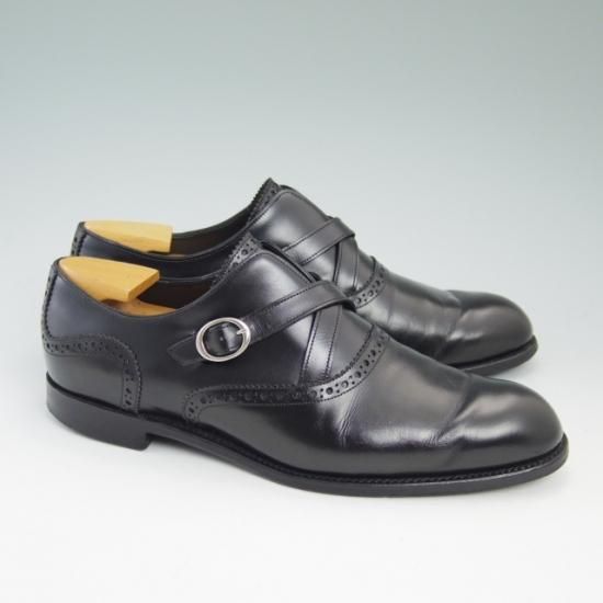 美品★バーカーブラック US6.5【★モンクストラップ/Harrington】CHIBINO/M0100/バーカー/BARKER BLACK★a704