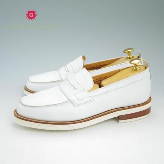 極上★グレンソン 6F【★コインローファー】白/GRENSON★a710