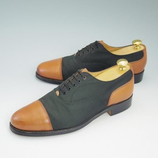 極上★グレンソン 6D【★10951/茶×深緑（ほぼ黒）コンビ仕様】ストレートチップ/GRENSON★a727