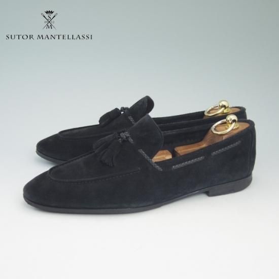 極上★(伊)ストールマンテラッシ SIZE 41.5【定10万以上★スエード】タッセルローファー/SUTOR MANTELLASSI★a729