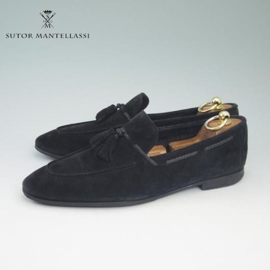 極上★(伊)ストールマンテラッシ SIZE 41.5【定10万以上★スエード】タッセルローファー/SUTOR MANTELLASSI★a729