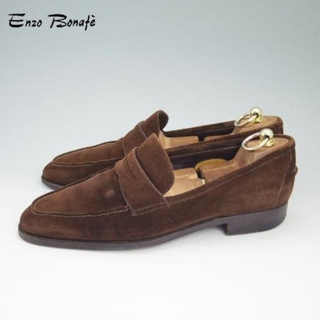 ★エンツォボナフェ SIZE 8【★コインローファー/Allori】スエード/Enzo Bonafe★a741