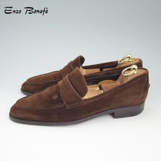 ★エンツォボナフェ SIZE 8【★コインローファー/Allori】スエード/Enzo Bonafe★a741