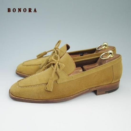 極上★ボノーラ 8E【★ビームス別注品/BEAMS】タッセルローファー/スエード/BONORA★a742