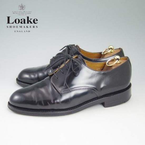 極上★(英)ローク SIZE 8.5【★ポリッシュドレザー/ガラス張り】M123/プレーントゥ/Loake★a743