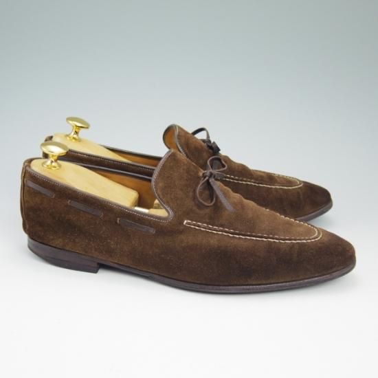 ★サントーニ SIZE 6【★リボンローファー/スエード】BEAMS別注/ビームス/Santoni★a754