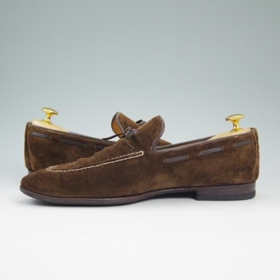 ★サントーニ SIZE 6【★リボンローファー/スエード】BEAMS別注/ビームス/Santoni★a754