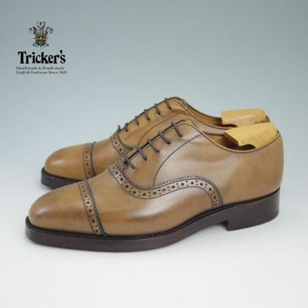 未使用★トリッカーズ SIZE 6【★上級チャネル仕上/ドレスモデル/M6806/クォーターブローグ/短靴】Tricker’s★a756