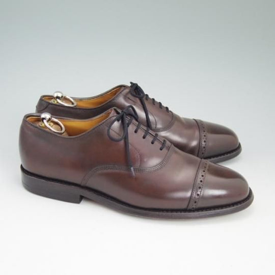 美品★(米)アレンエドモンズ 8D【★パンチドキャップ/Byron】カーフ/濃茶/メンズ/ALLEN EDMONDS★a775