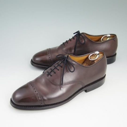 美品★(米)アレンエドモンズ 8D【★パンチドキャップ/Byron】カーフ/濃茶/メンズ/ALLEN EDMONDS★a775