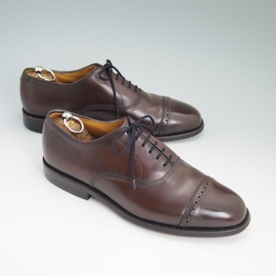美品★(米)アレンエドモンズ 8D【★パンチドキャップ/Byron】カーフ/濃茶/メンズ/ALLEN EDMONDS★a775